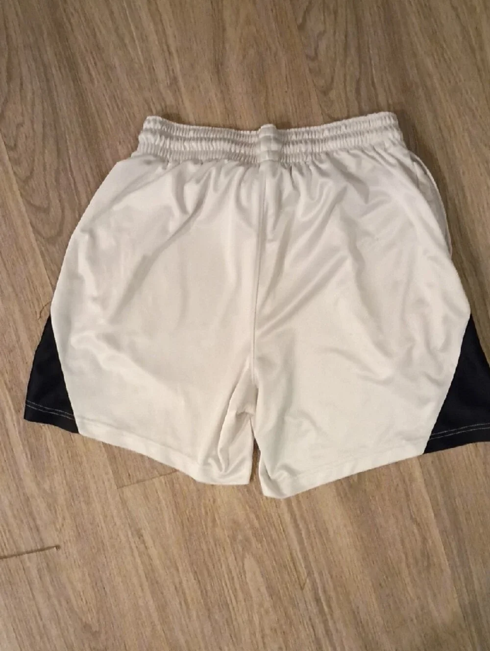 Nike Men’s White Athletic Shorts with Black Panels